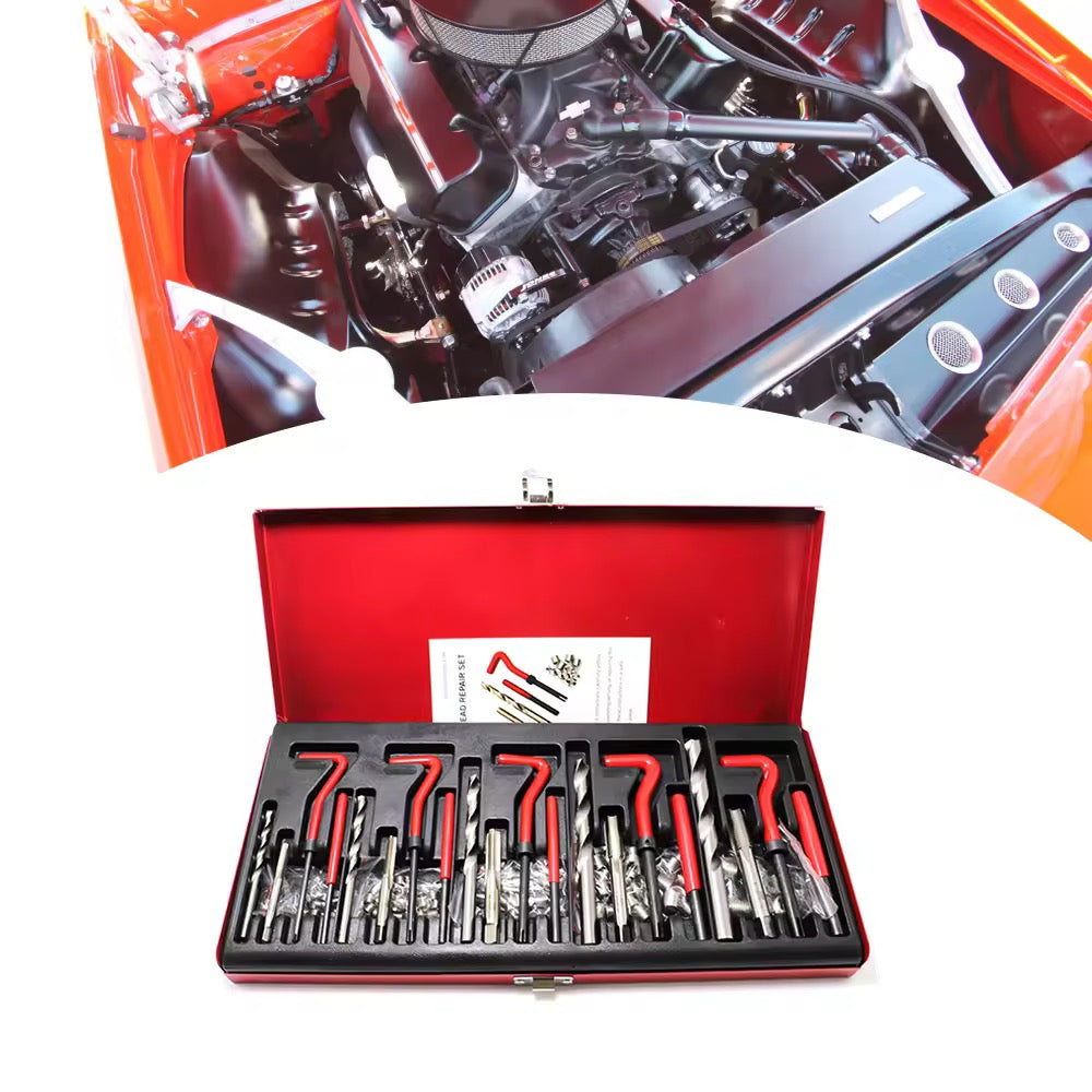 Helicoil Thread Repair Kit M5 M6 Metric8 Metric10 M12 Threaded Tool Twist Drill Bits - 131pc