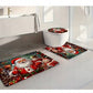 MHome Christmas Bathroom-Toilet Set with Rugs for Bathroom Decor Set3pc