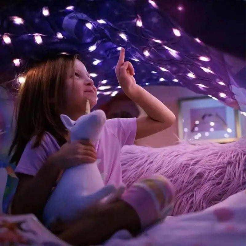 Starry Dream Tent Children Bed Folding Light Blocking Bed Mosquito Net Tent Easy To Assemble Fold Down Cartoon Design For Indoor