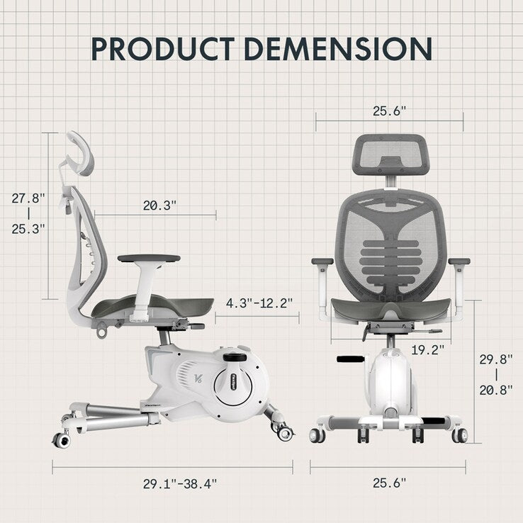 V6 ErgoBike Office Fitness Chair | Built-In Exercise Bike for Office and Home