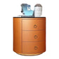 Round Bedside Table Smart Intelligent Audio Password Fingerprint Lock Wireless Charging Leather Wood Cabinet Nightstands - Various Colours