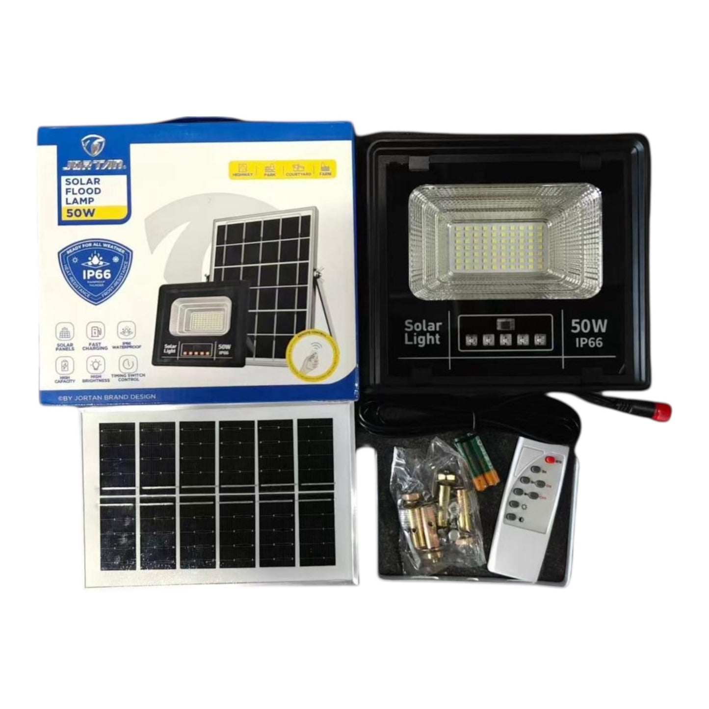 Jortan Solar Flood Light Complete -Various Options