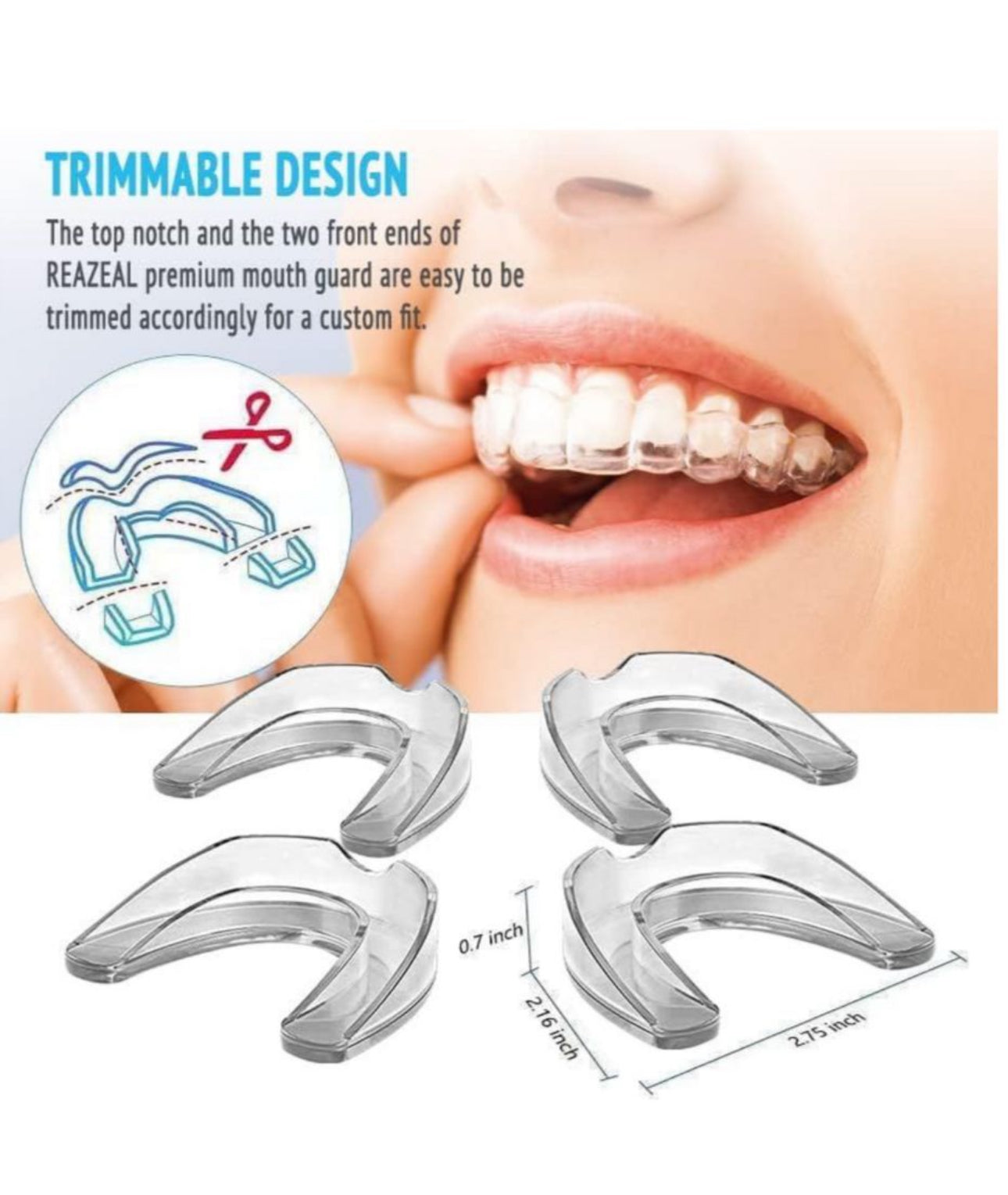 Dental Guard for Clenching Teeth at Night – 4pc Night Guard for Teeth Grinding & Anti-Snoring