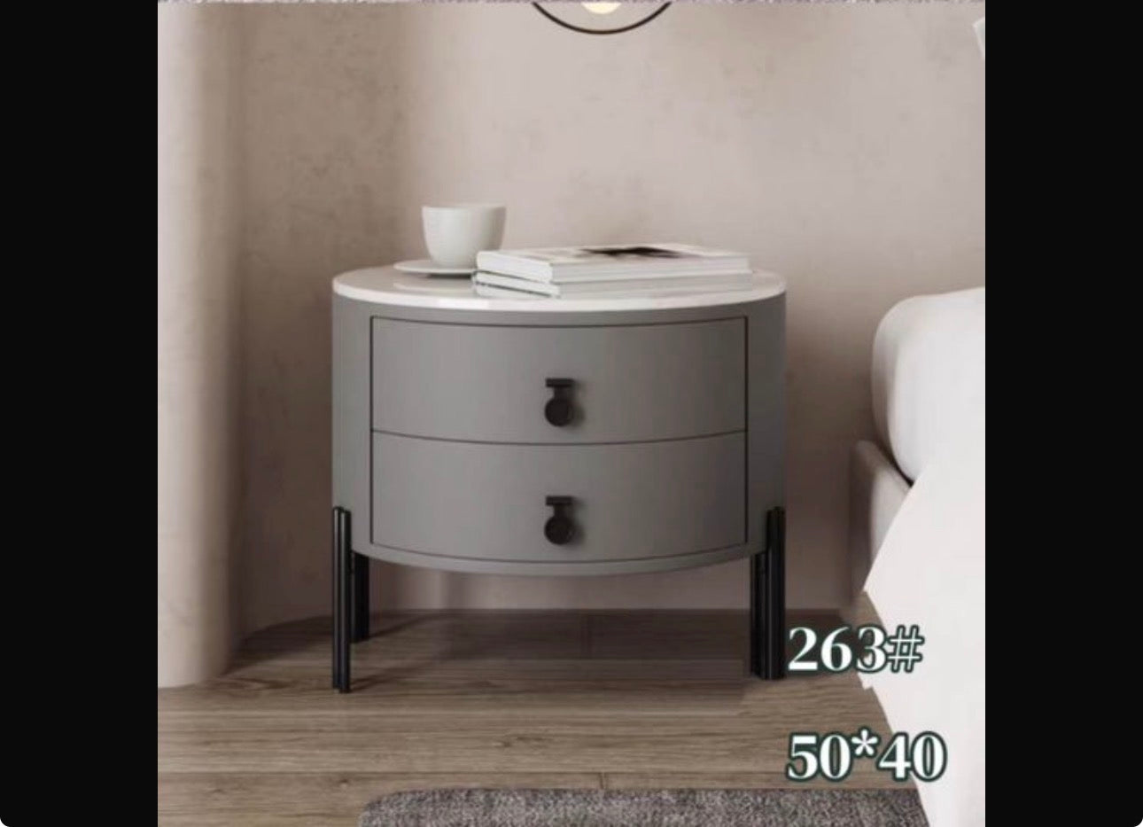 MFurn Modern 2-Drawer Nightstand, Storage Bedside Table for Bedroom, Living Room-Various Colours