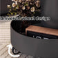 MFURN Double Layer Storage Coffee Table, End Table with Universal Wheel, Movable Round Coffee Table, Iron Side Table with Tempered Glass
