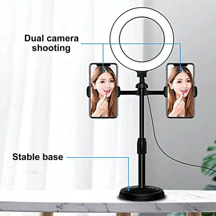LED Ring Light Set With a Tripod Stand and A Dual Phone Clip
