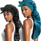 Ladies
2pcs Long Satin Bonnets with Tie Band, Large Braid Bonnet Silky Hair Cap for Locks Women Sleeping