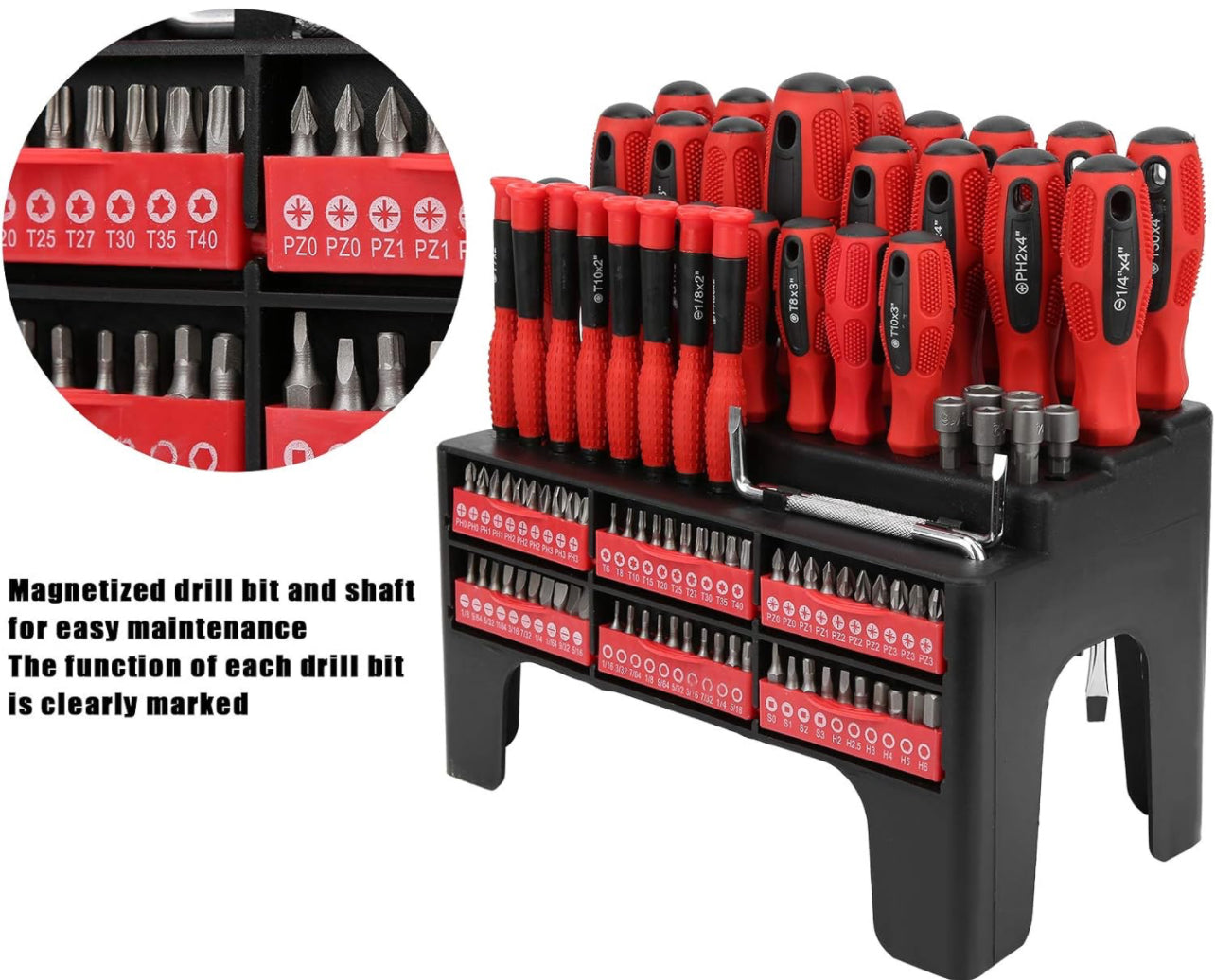 Screwdriver Bits Set Multifunctional Accurate Repair Magnetized Drill Bit And Shaft For Easy Maintenance Socket Bit Hand Tools,screwdriver set - 100pc