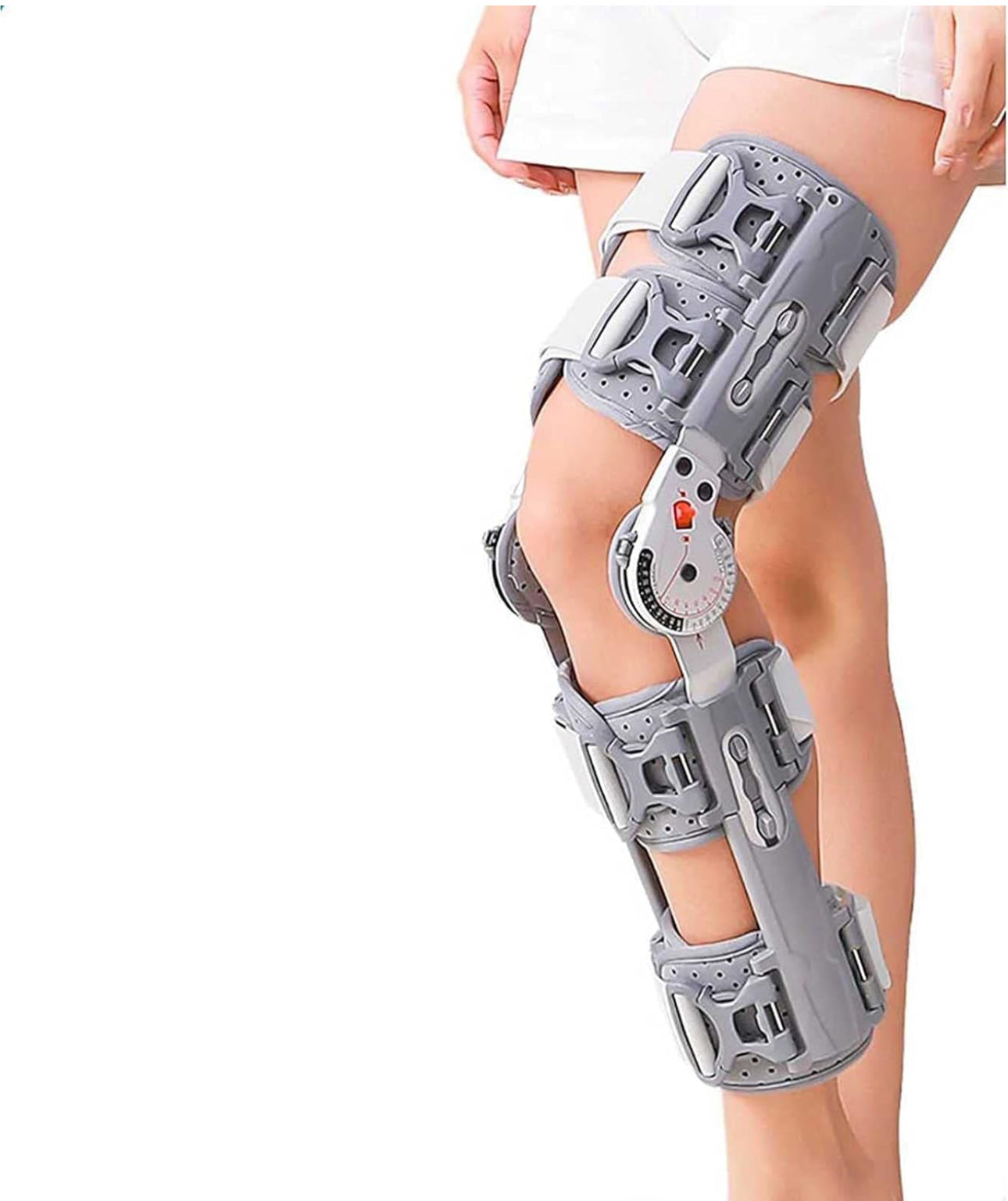 Hinged Knee Support Brace Hinged ROM Knee Brace,Post Op Knee Brace for Recovery Stabilization,ACL,MCL and PCL Injury,Adjustable Orthopedic Support Stabilizer After Surgery,Women and Men- Available Now For PreOrder Sales!