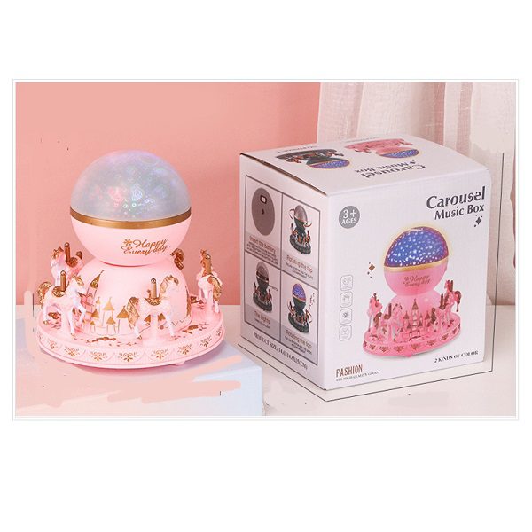 Mtech Unique Carousel Music Box Starry Night LED Projector