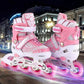 Adjustable Inline Skates Roller Blades w/Flashing Wheels Teens/Kids