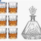 MHome Crystal Whiskey Decanter Set With 6pc Whisky Glasses for Liquor Scotch Bourbon Set
