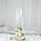 MHome  5-Arm Crystal Round Glass Taper Candle Candelabra, Pillar Candle Holder Wedding Centerpiece