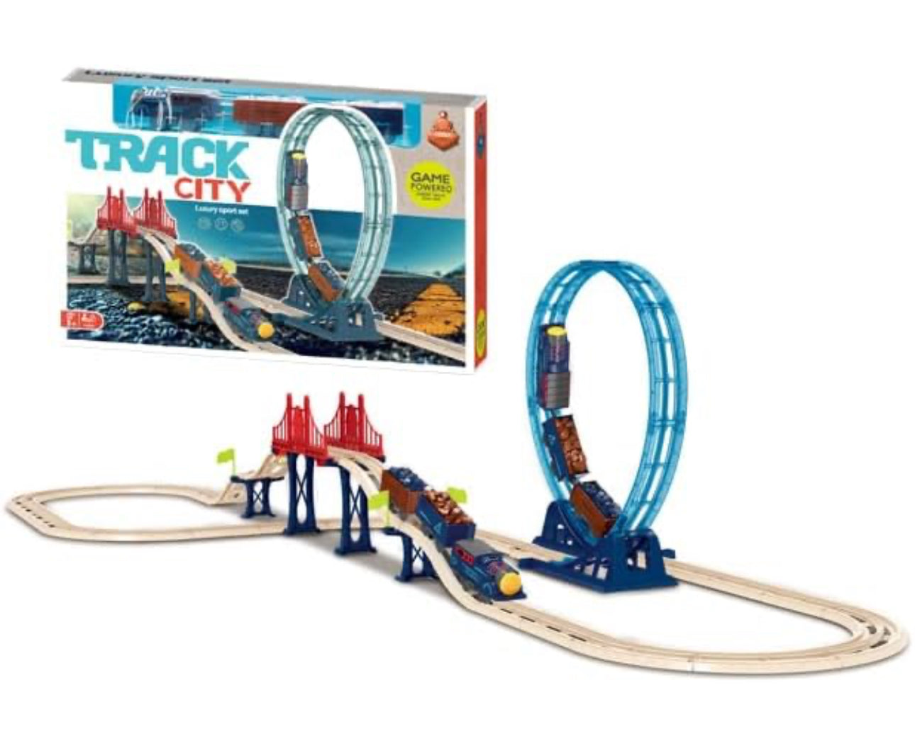 New Kids Game Plastic Racing Car Railway Slot Toys Easy Building DIY Car Track Toy for Kids Boys Girls Track City (54 Pcs), Multicolor