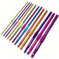 12pcs Aluminium Crochet Set-Mixed Colors Burgundy, Magenta, Etc.-2.0-8.0 Mm Braided Needle For Sweaters And Tapestries