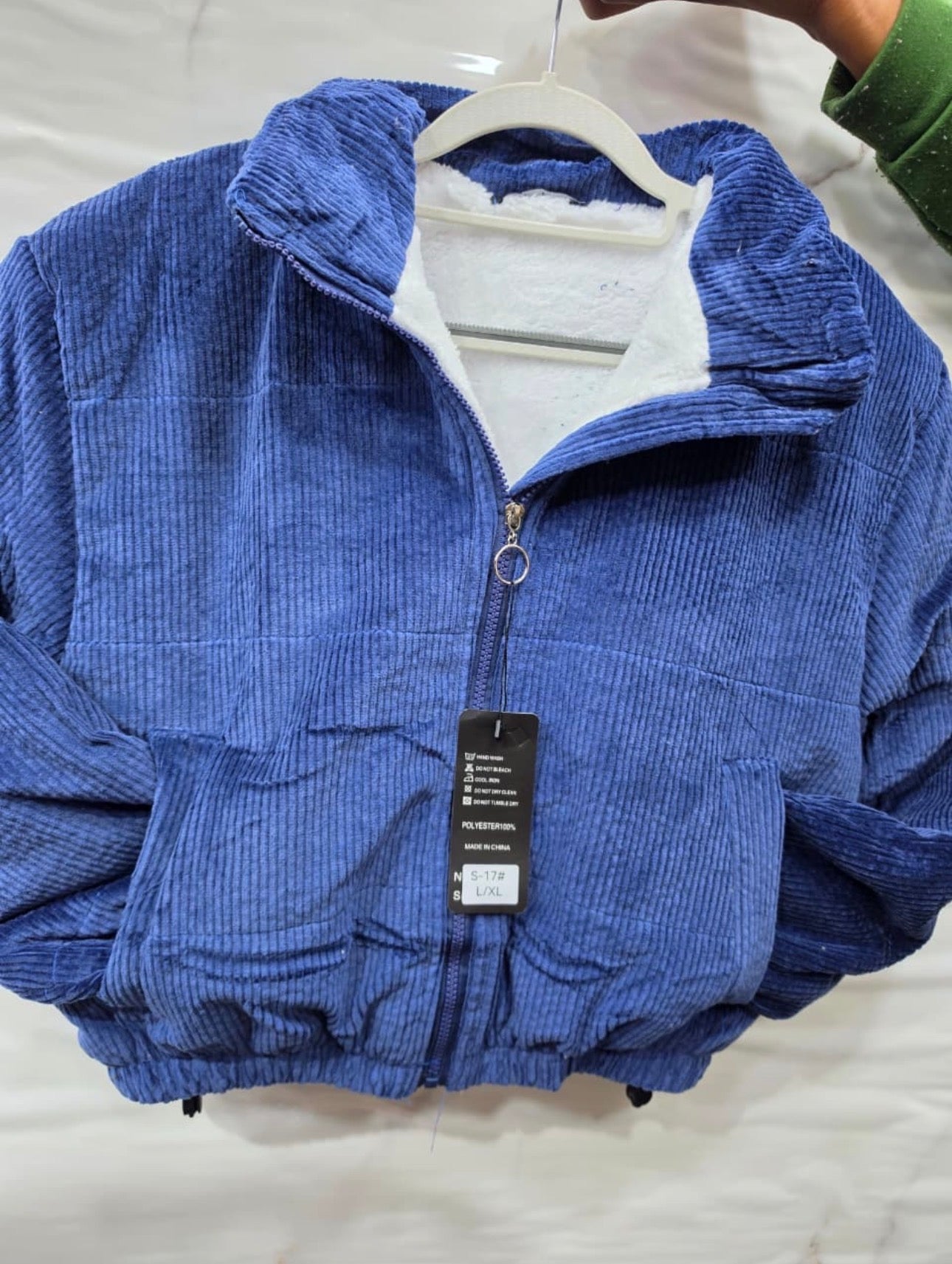 Ladies Cropped Corduroy Puffer Jacket-Various Colours