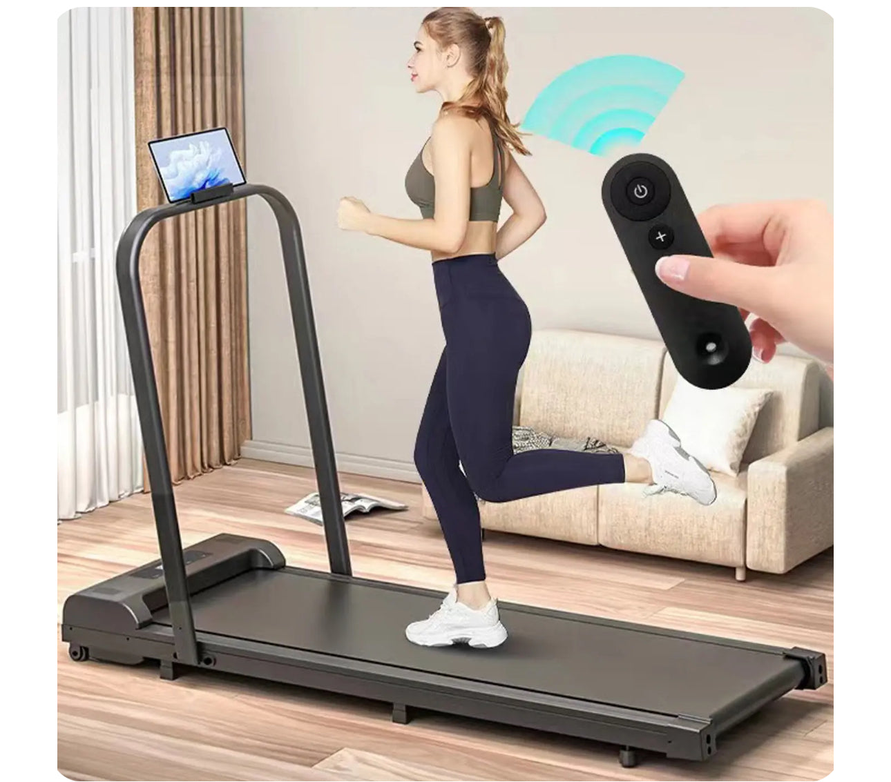2-in-1 Foldable Treadmill Walking Pad for Home Office – Portable Under Desk Treadmill with LED Display, Remote Control, 2.5HP Quiet Motor, 300lbs Capacity, No Assembly Needed
