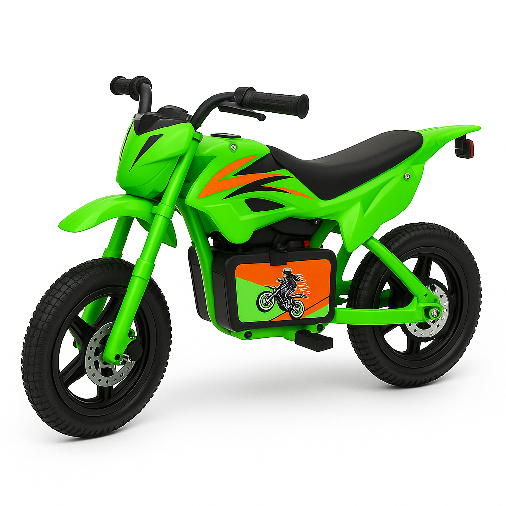 Kids Electric Sport Motorbike | 15 km/h | Key Start, Throttle Twist, Leather Seat, Inflatable Tyres