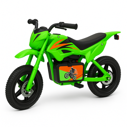Kids Electric Sport Motorbike | 15 km/h | Key Start, Throttle Twist, Leather Seat, Inflatable Tyres