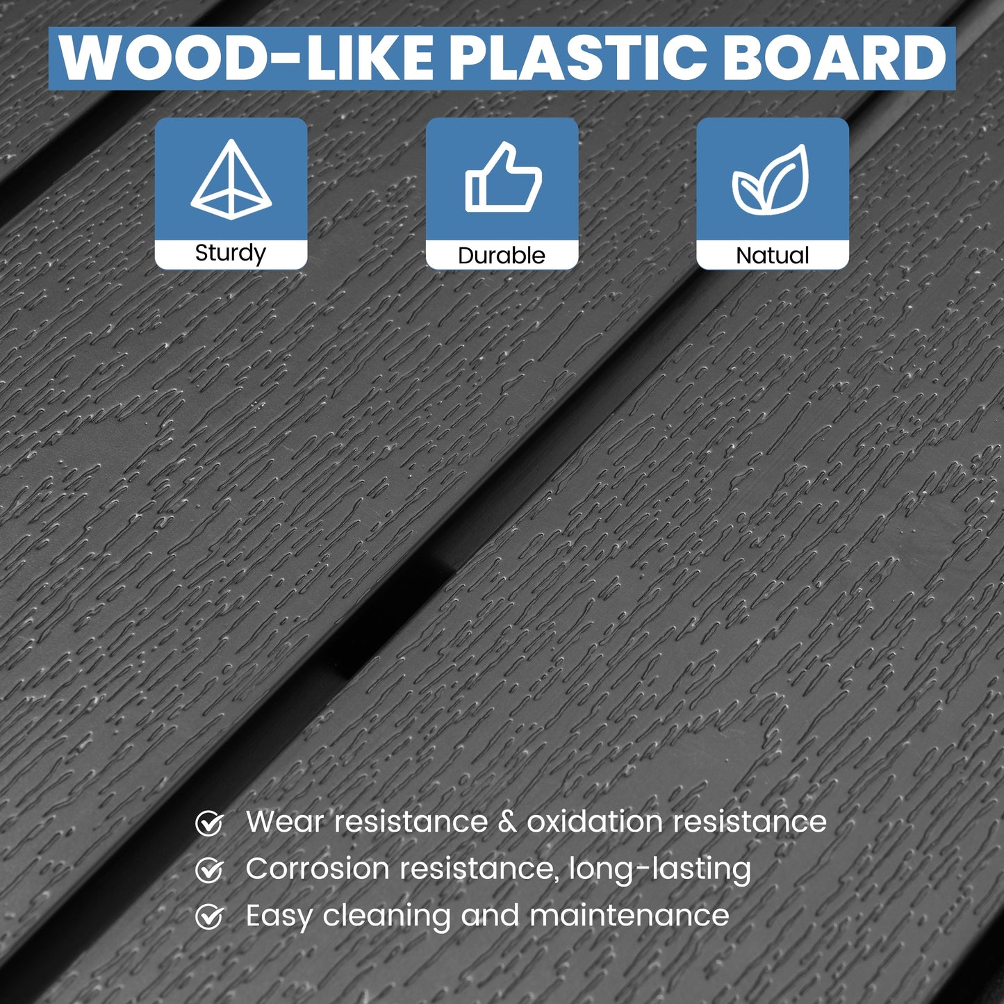 MFURN 7-Piece Outdoor Patio Dining Set with Polywood Table & Chairs