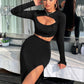 Elegant Sexy Ladies CropTop & Skirt 2pc