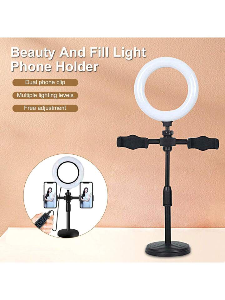 LED Ring Light Set With a Tripod Stand and A Dual Phone Clip
