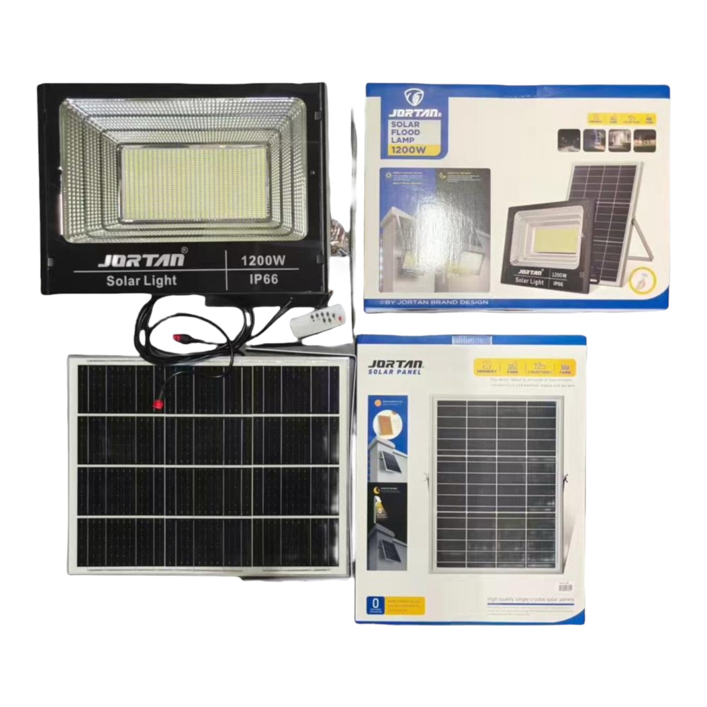 Jortan Solar Flood Light Complete -Various Options