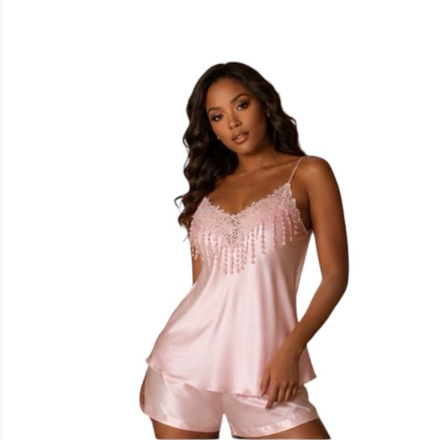 Ladies Silky Satin 2pc Sleepwear