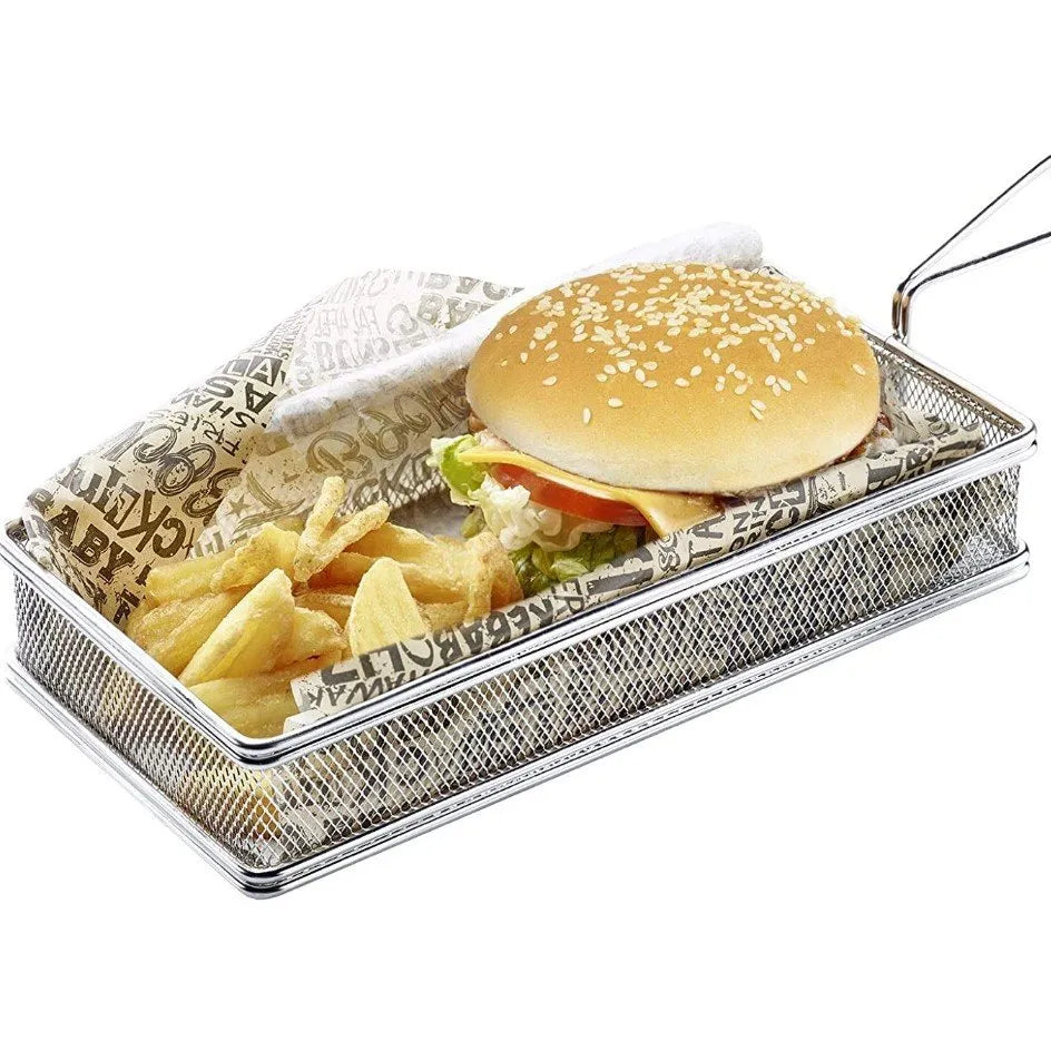 Stainless Steel Rectangular Serving Basket