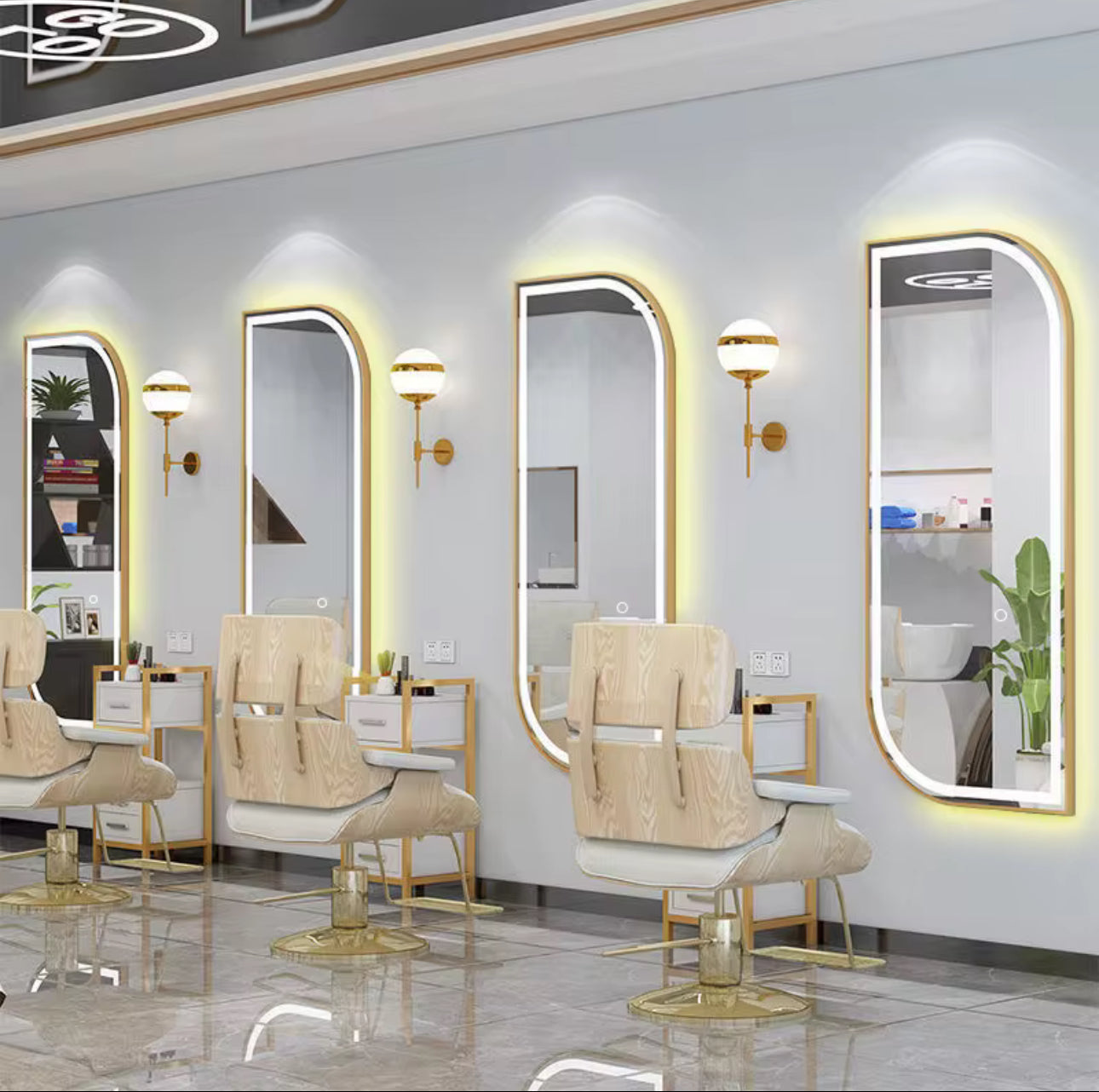 M-Furn Modern European Style Luxury LED Mirror 150x50cm - Various Options