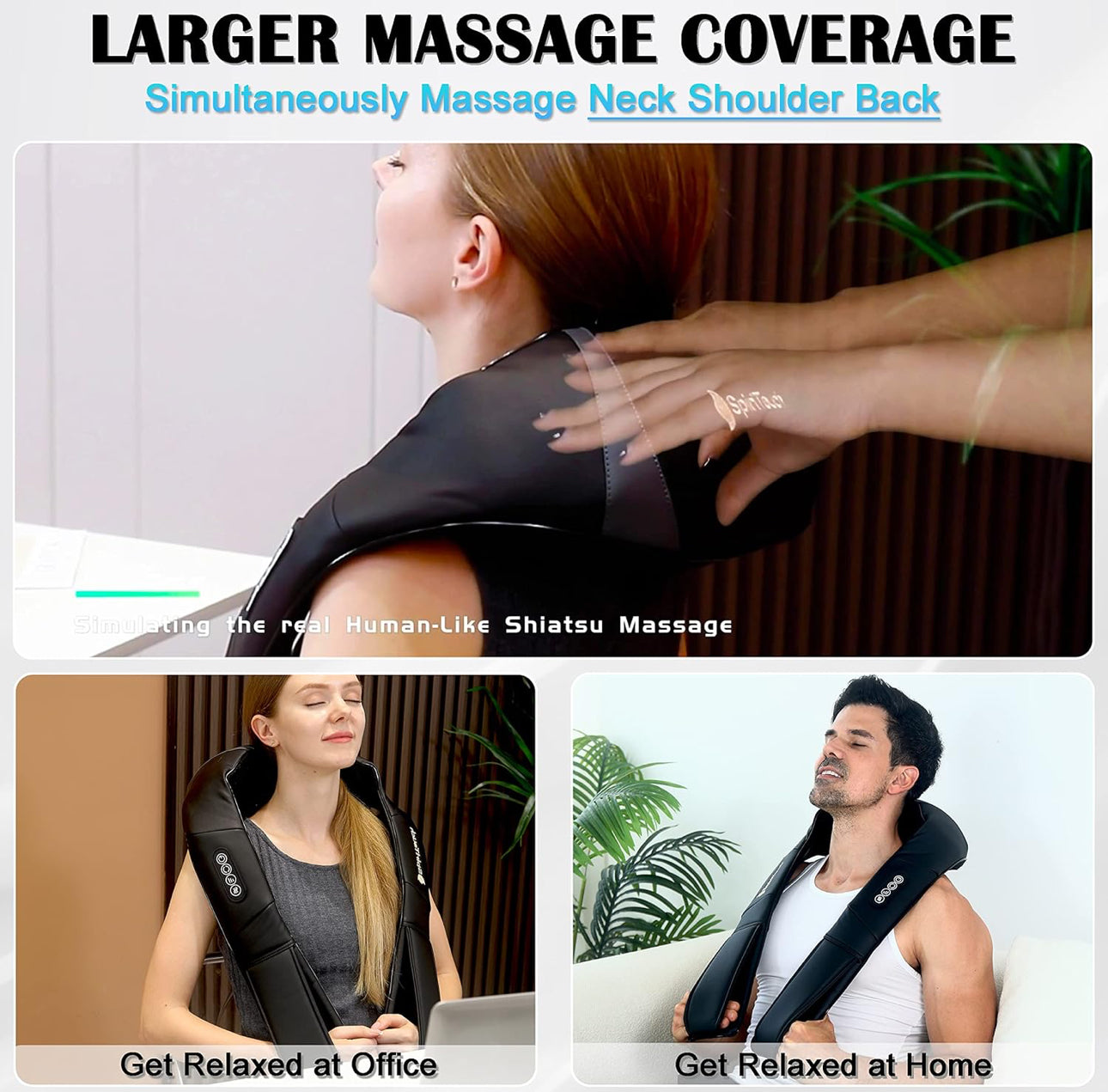 3D Massagers for Neck and Back,Neck Massager with Heat,Heated Neck and Shoulder Massager for Pain Relief Deep Tissue,Shiatsu Neck and Back Massager for Neck Back Shoulder Leg