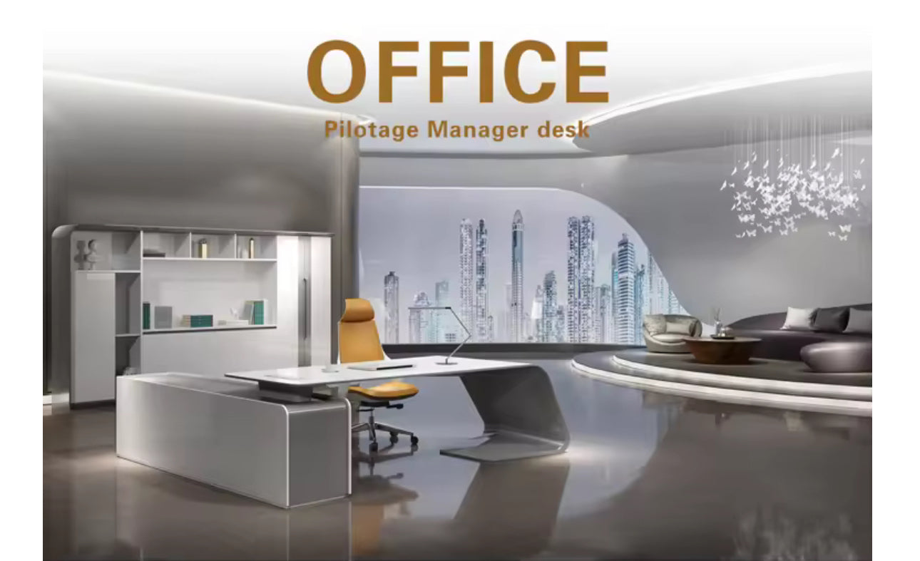 Modern CEO Manager Desk Stylish Lacquered Office Desk & Chair Various Options - PreOrder Sales Now Available!