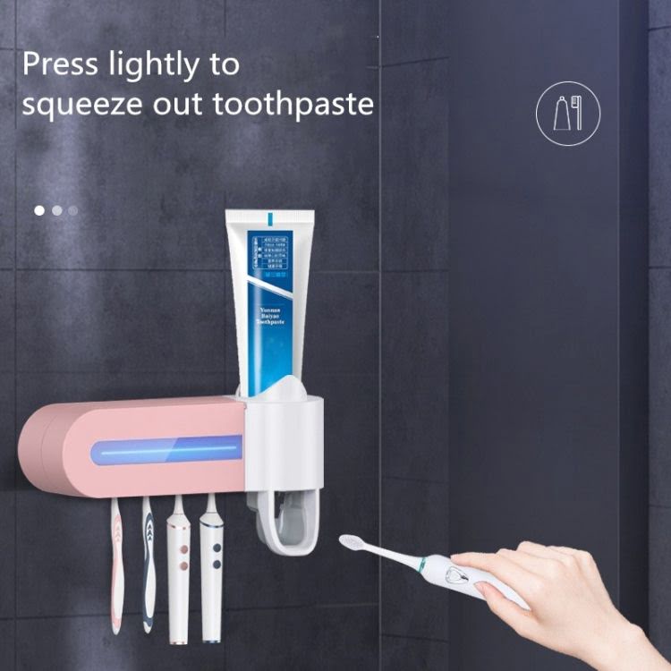 MHome Ultraviolet Sanitiser & Toothbrush Holder With Toothpaste Dispenser