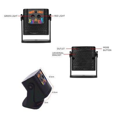 MTech 60Pattern Laser Projector LED Stage Light RGB Disco DJ KTV Show Party Lighting-USB