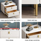 MFurn Bedside Table with Storage Cabinet – Solid Wood Nightstand with 2 Drawers & Modern Design