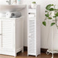 Toilet Paper Holder Cabinet with Door on Foot