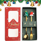 MHome Christmas Cutlery Set 2pc In Gold Or Silver – Festive Fork And Spoon Gift Set