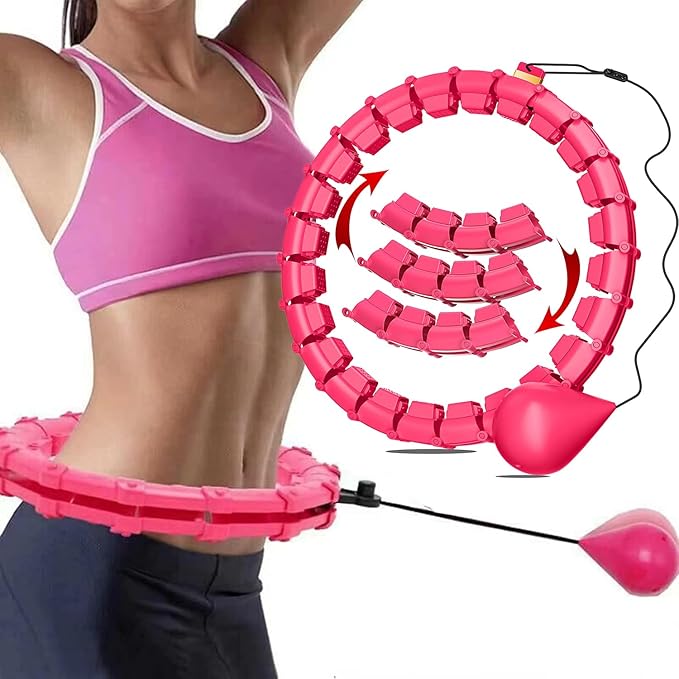 Pro-Sportz Smart Weighted Fitness Hula Hoop – Adjustable Auto-Spinning Waist Trainer