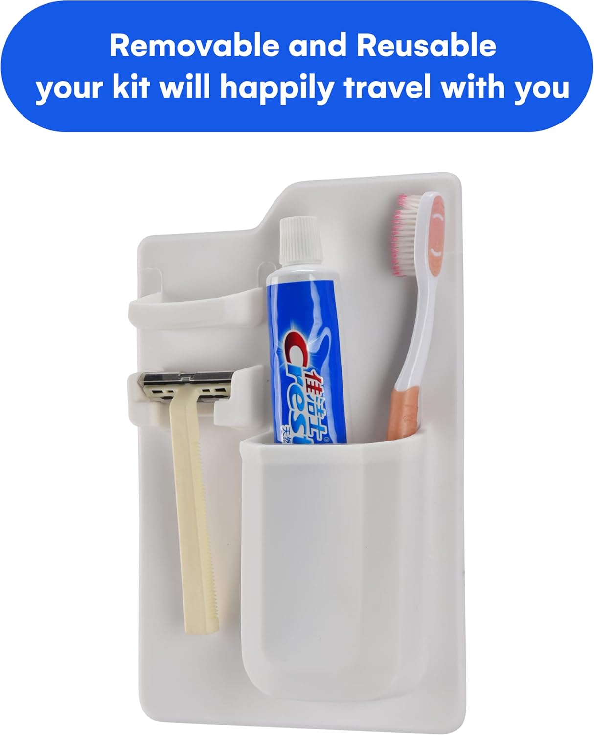 MHome Non-perforated Silicone Bathroom Wall Storage Organizer – Toothbrush & Razor Holder Various Options