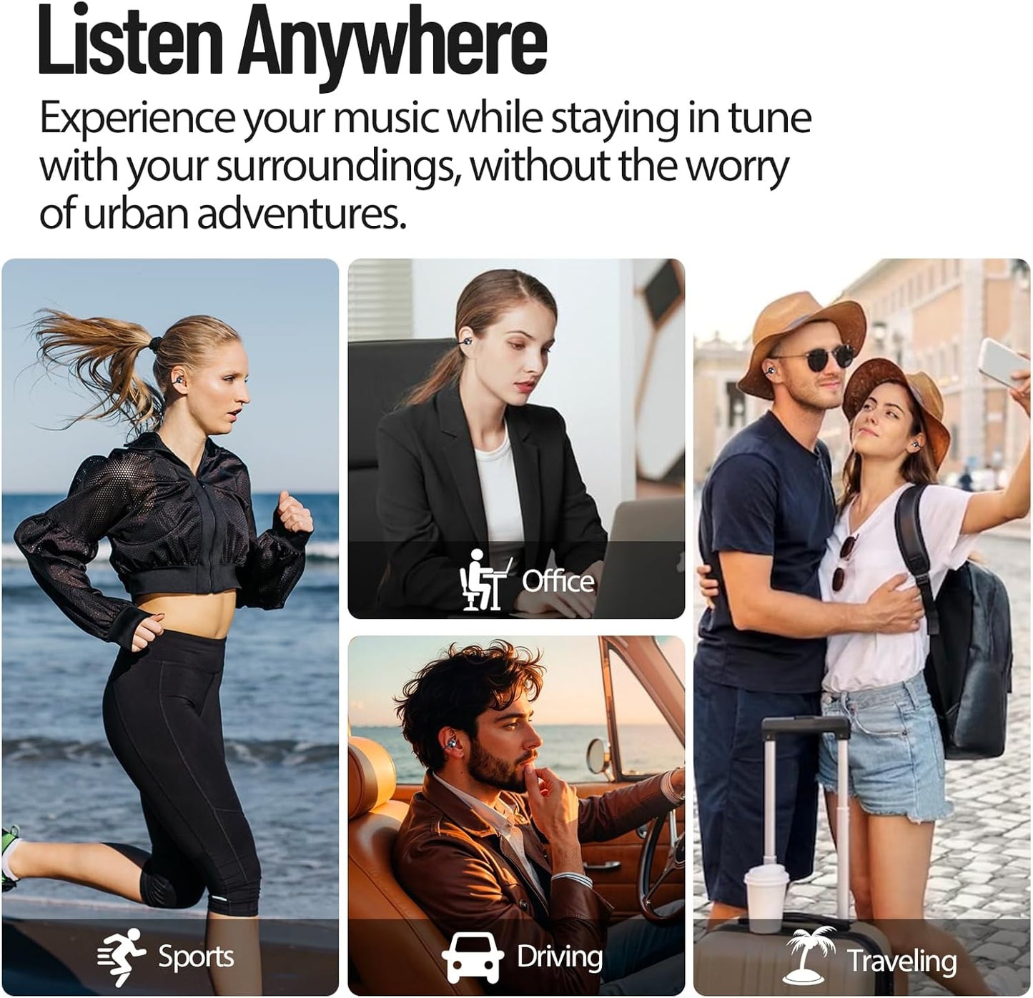 Open-Ear Wireless Earbuds – Bluetooth 5.4, ENC Noise Cancelling Mic, 40H Battery