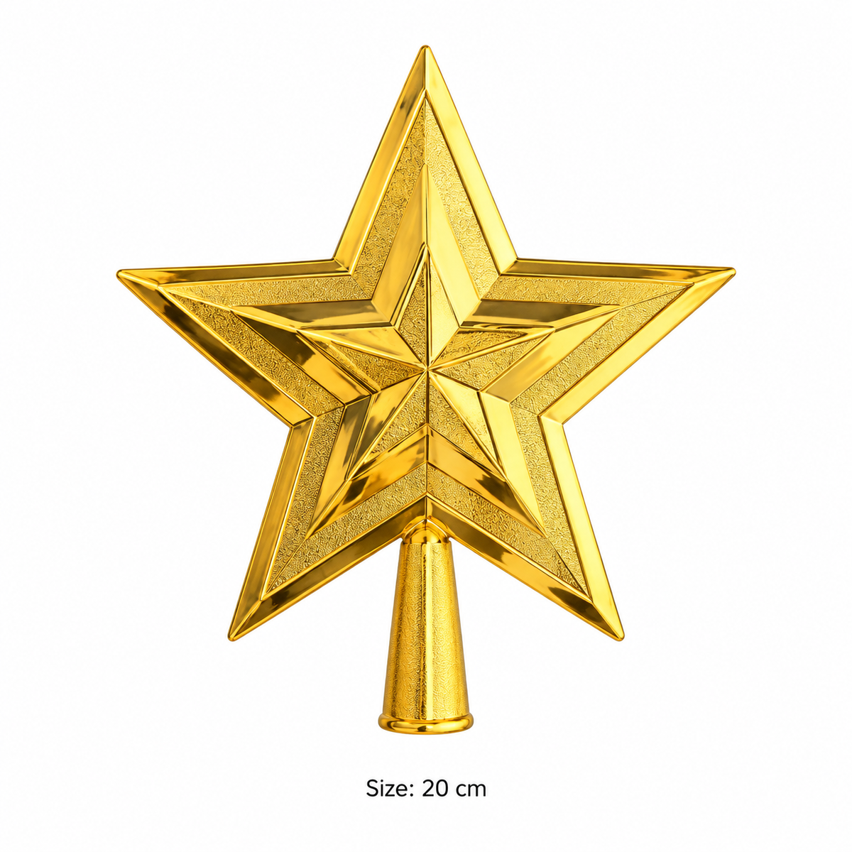 Gold 3D Star Christmas Tree Topper, 20cm