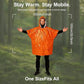 Outdoor Emergency Raincoat, Reversible Dual-Sided Thermal Poncho