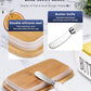 MHome Ceramic Butter Dish with Bamboo Lid and Stainless Steel Knife