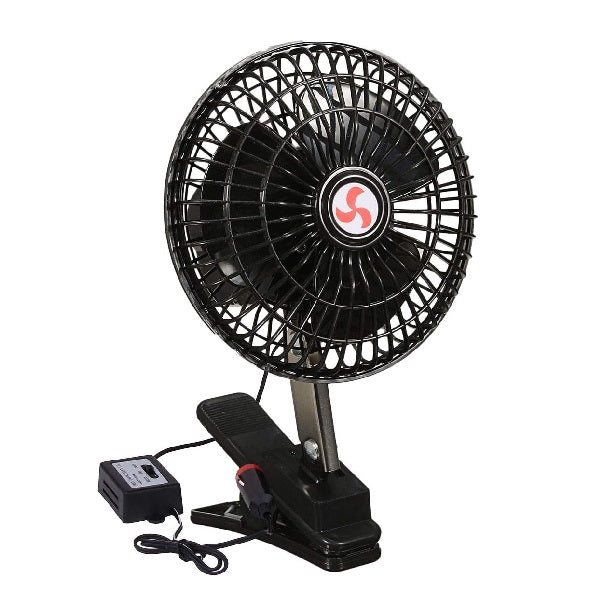 Car Cigarette Light Fan With Clip Holder 8″