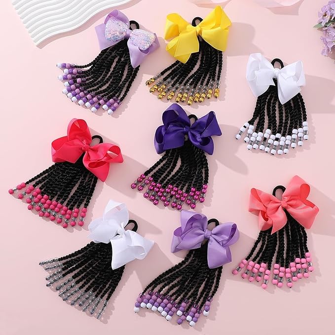 Braid Extension with Elastic Bowknot Tie Clip in Braids Hair
