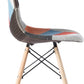 MFurn Patchwork Fabric Dining Chair – Modern Upholstered Seat with Wooden Legs