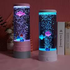 MHome Fish Aquarium Lava Lamp,Multi-Color Jelly Fish Tank Bubbles Lamp