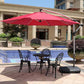 MHome Aluminium Cantilever Patio Umbrella With Base 3M– Outdoor Shade