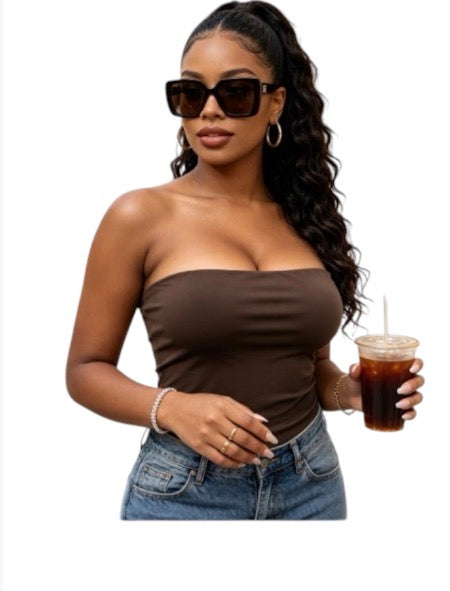 Ladies Strapless Bandeau Tube Tops-Various Colours