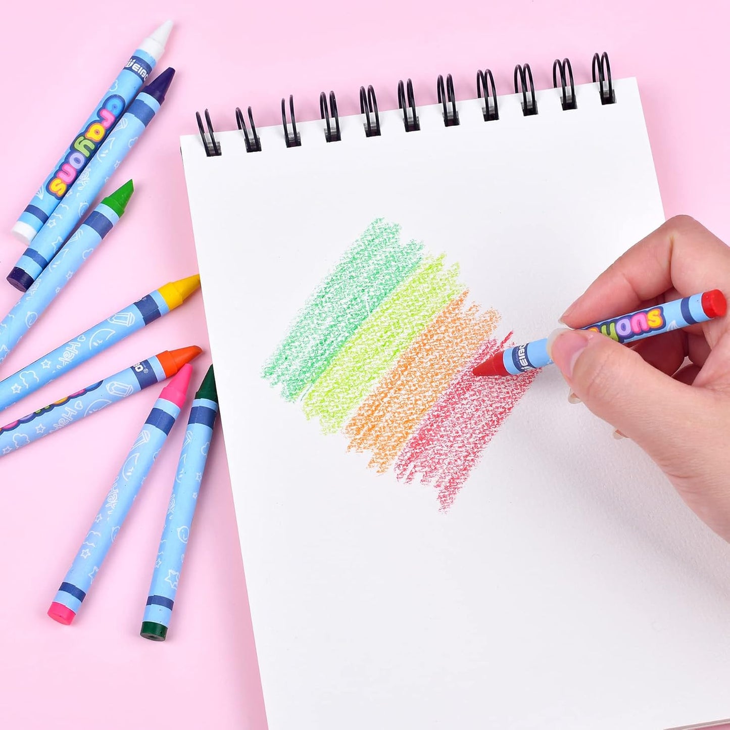 24-Piece Wax Colour Crayons Set – Non-Toxic, Vibrant Colours